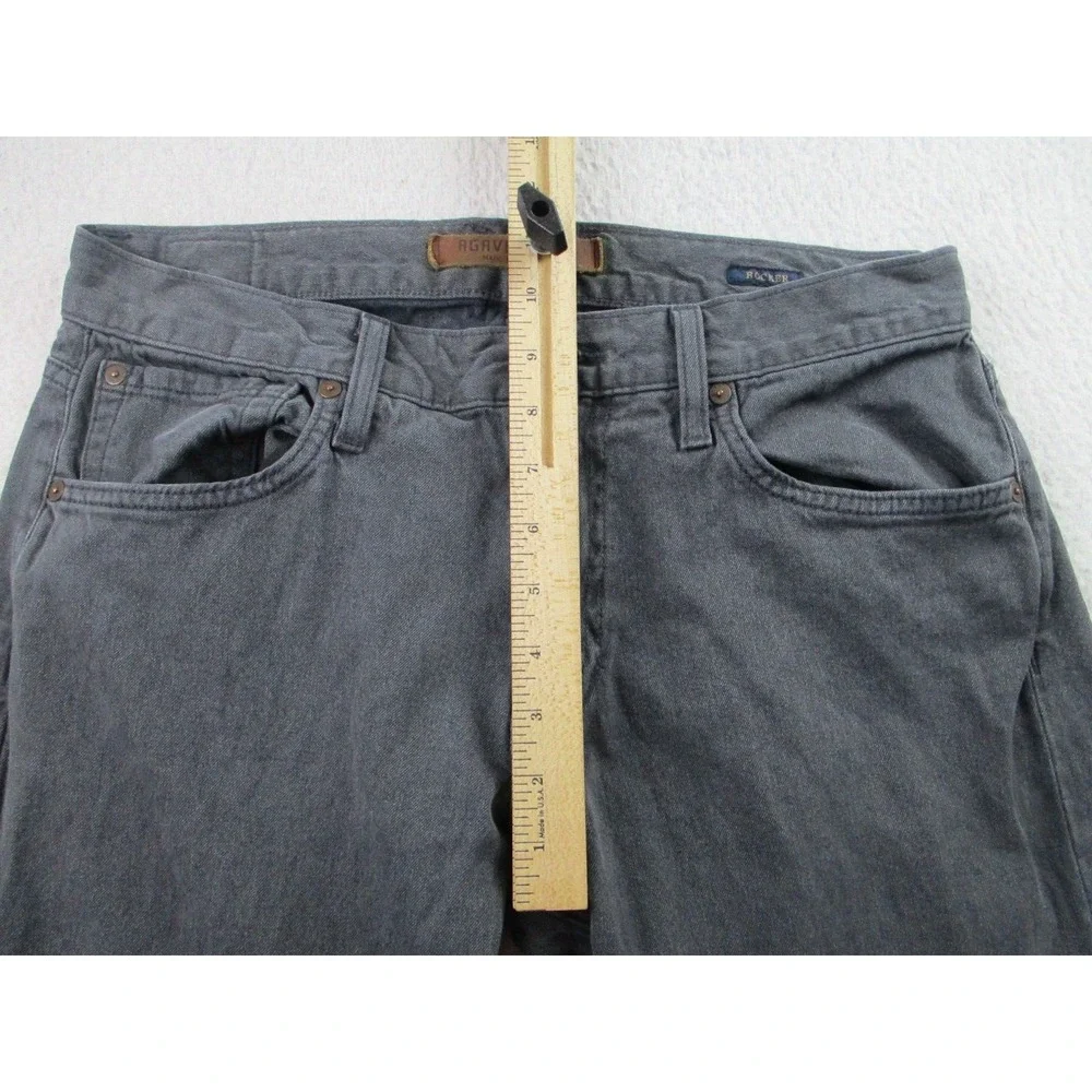 Agave Denim Rocker Jeans Mens 34x33 Gray Classic Taper‎ Straight Made In USA